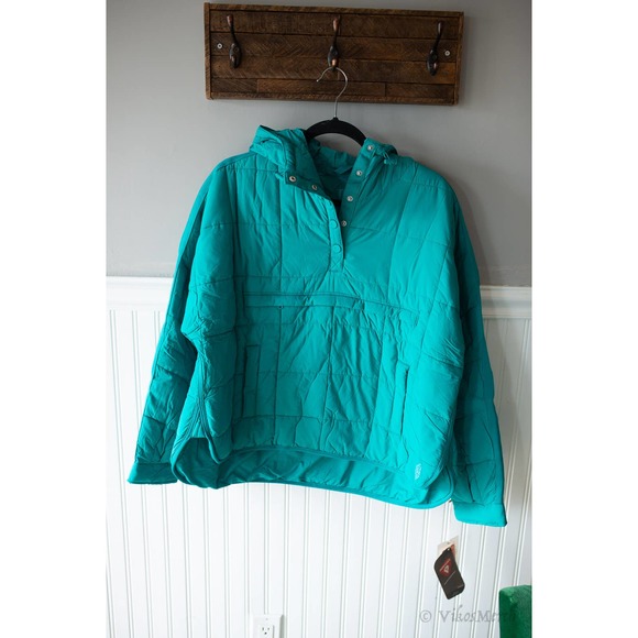 Free People Pippa Packable Pullover Puffer Jacket Small Teal - Picture 3 of 7